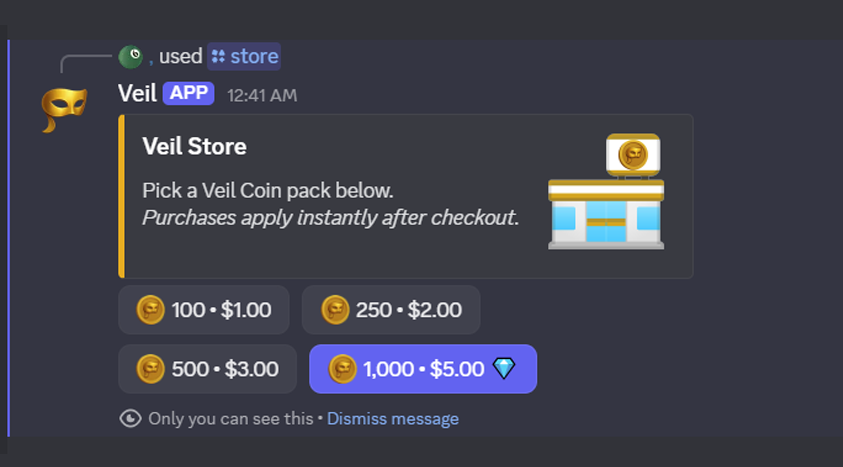 Veil Store screenshot
